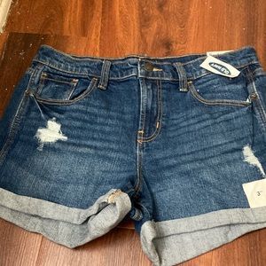 Mid rise, size 8 old navy blue shorts